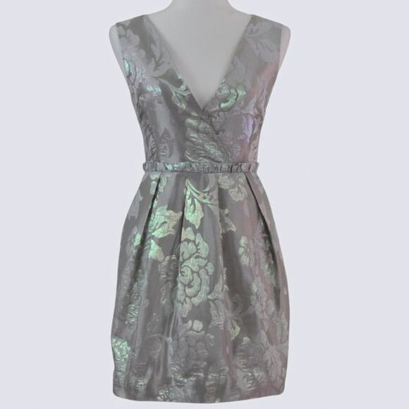 ASOS Women's Cocktail Dress Mini Gray & Metallic Size 2 - Picture 1 of 9